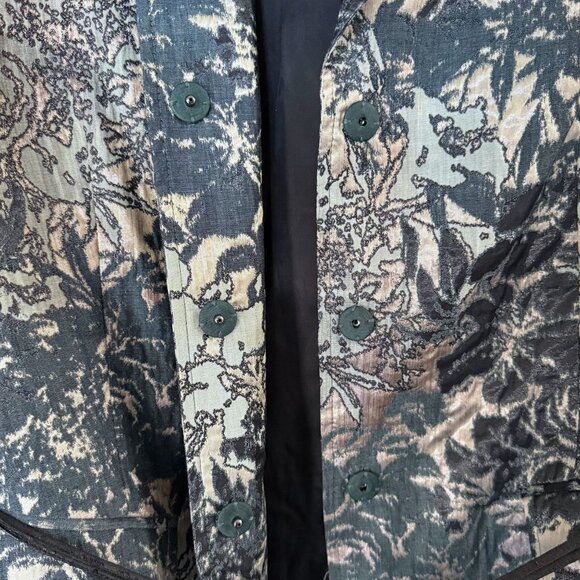 Lafayette 148 Helena Brocade Jacquard Blazer Jacket Green & Gold Women's Size 6 - Picture 9 of 13